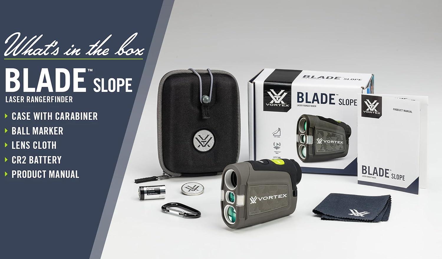 image:imageVortex Optics Blade Series Golf Laser Rangefinders Tournament Legal PinSpotter Mode Slope Mode Select Model Cart Magnet Waterproof Shockproof Unlimited Unconditional WarrantyBlade Slope