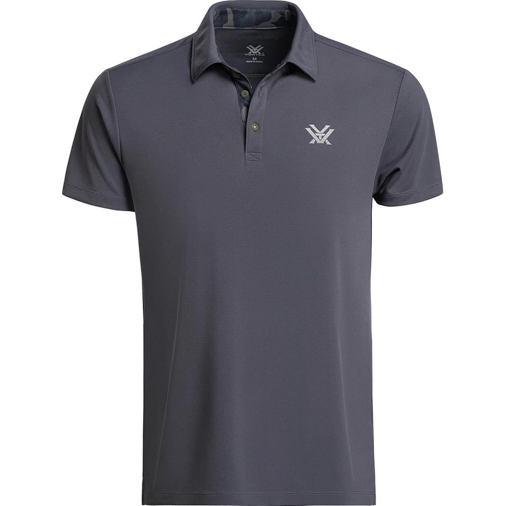image:imageVortex Axis Ridge Mens Golf Polos Moisture Wicking Stretch FabricWoodland Grey