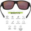 Vortex Optics Jackal Sunglasses | UV Protection, Polarized, Ballistic Rated | Unlimited, Unconditional Warranty(Black)