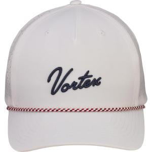 Vortex Script Logo Rope Men’s Snapback Caps(White)