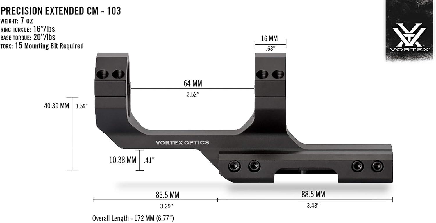 image:imageVortex Optics Sport Cantilever Riflescope Mounts Picatinny Compatible Multiple Size amp Offset Options Unlimited Unconditional Warranty1 inch