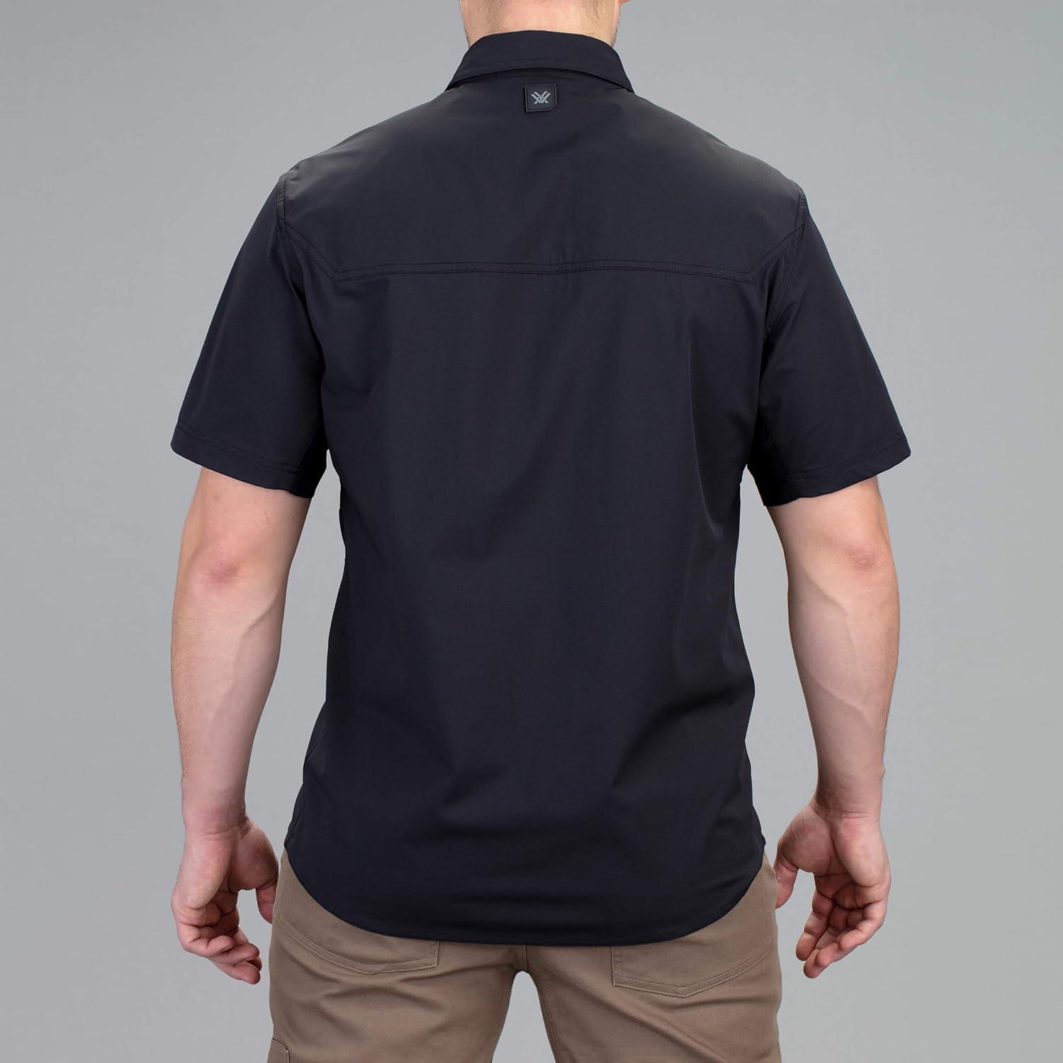 image:imageVortex Mens Callsign Short Sleeve Shirts UPF Sun Protection Moisture Wicking Stretch FabricBlack