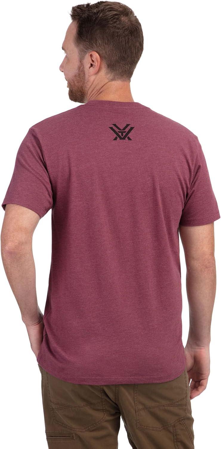 image:imageVortex Mens Diamond Crest Short Sleeve TShirtsBurgundy Heather