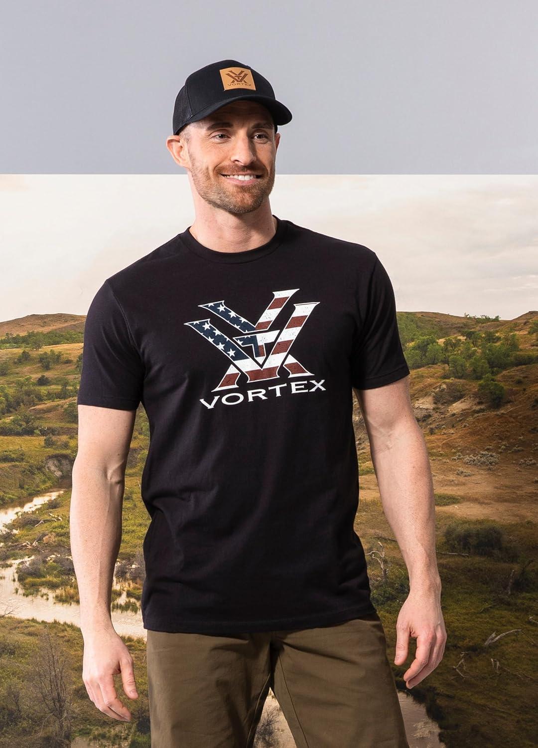 image:imageVortex Mens Stars and Stripes Short Sleeve ShirtBlack