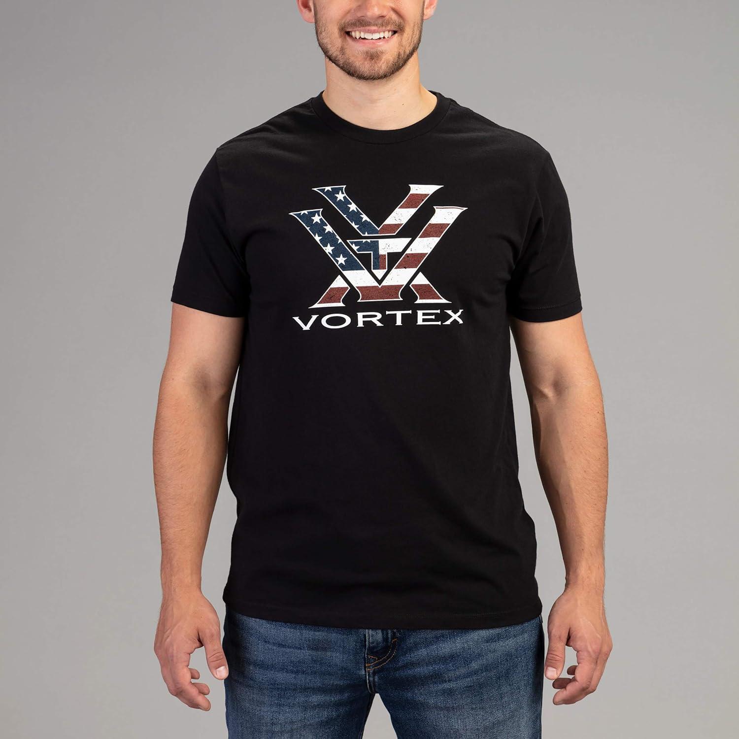 image:imageVortex Mens Stars and Stripes Short Sleeve ShirtBlack