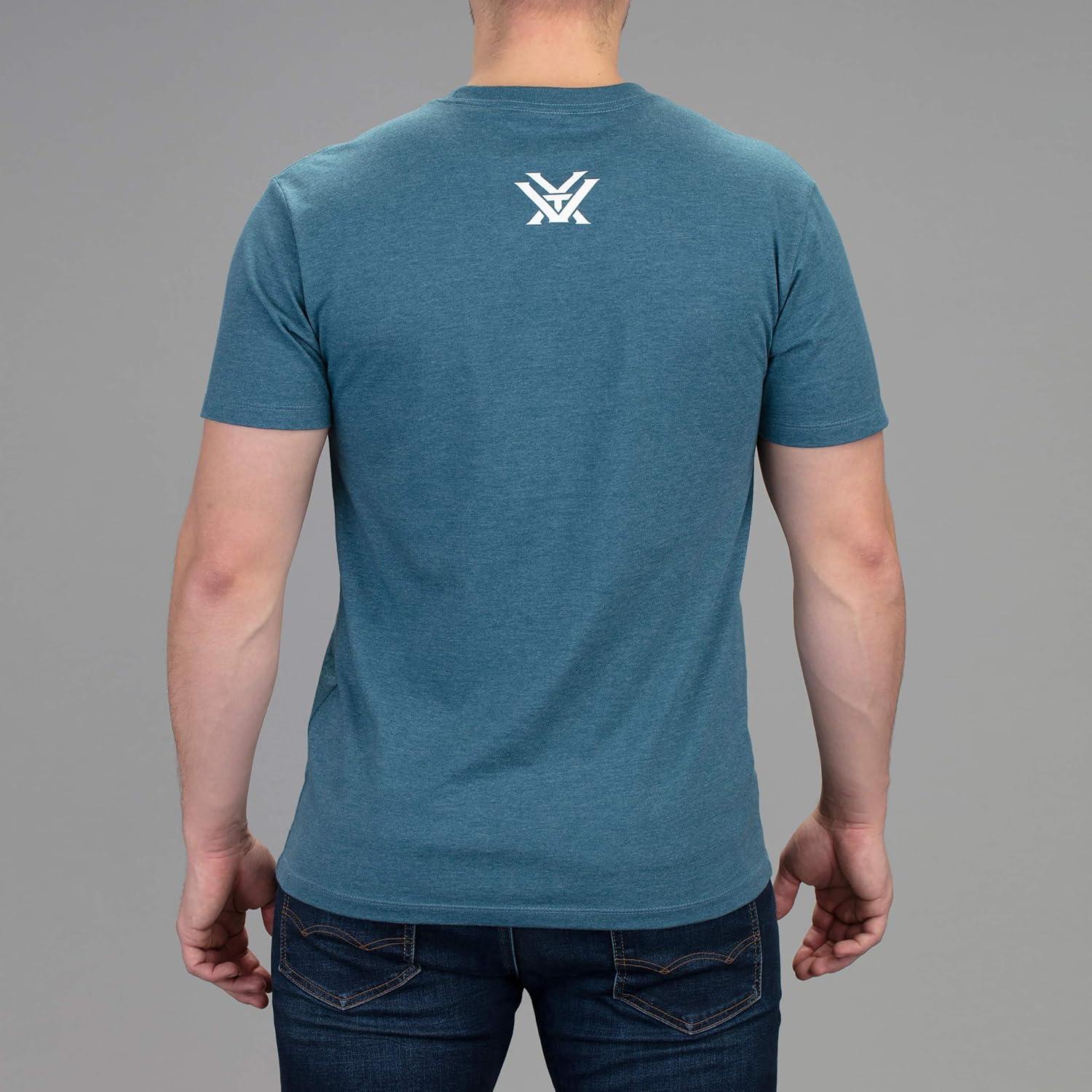image:imageVortex Mens Stars and Stripes Short Sleeve ShirtSteel Blue Heather