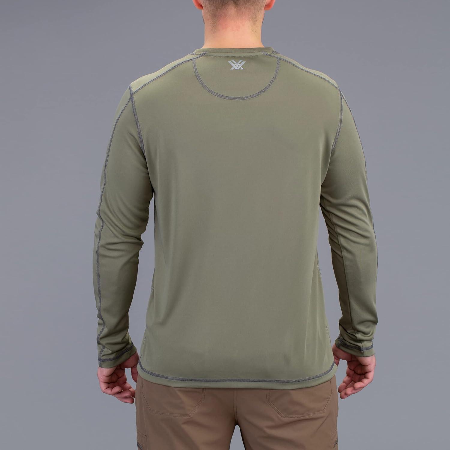 image:imageVortex Mens Sun Slayer Long Sleeve Shirts UPF 50 Sun Protection Moisture Wicking Stretch FabricLichen