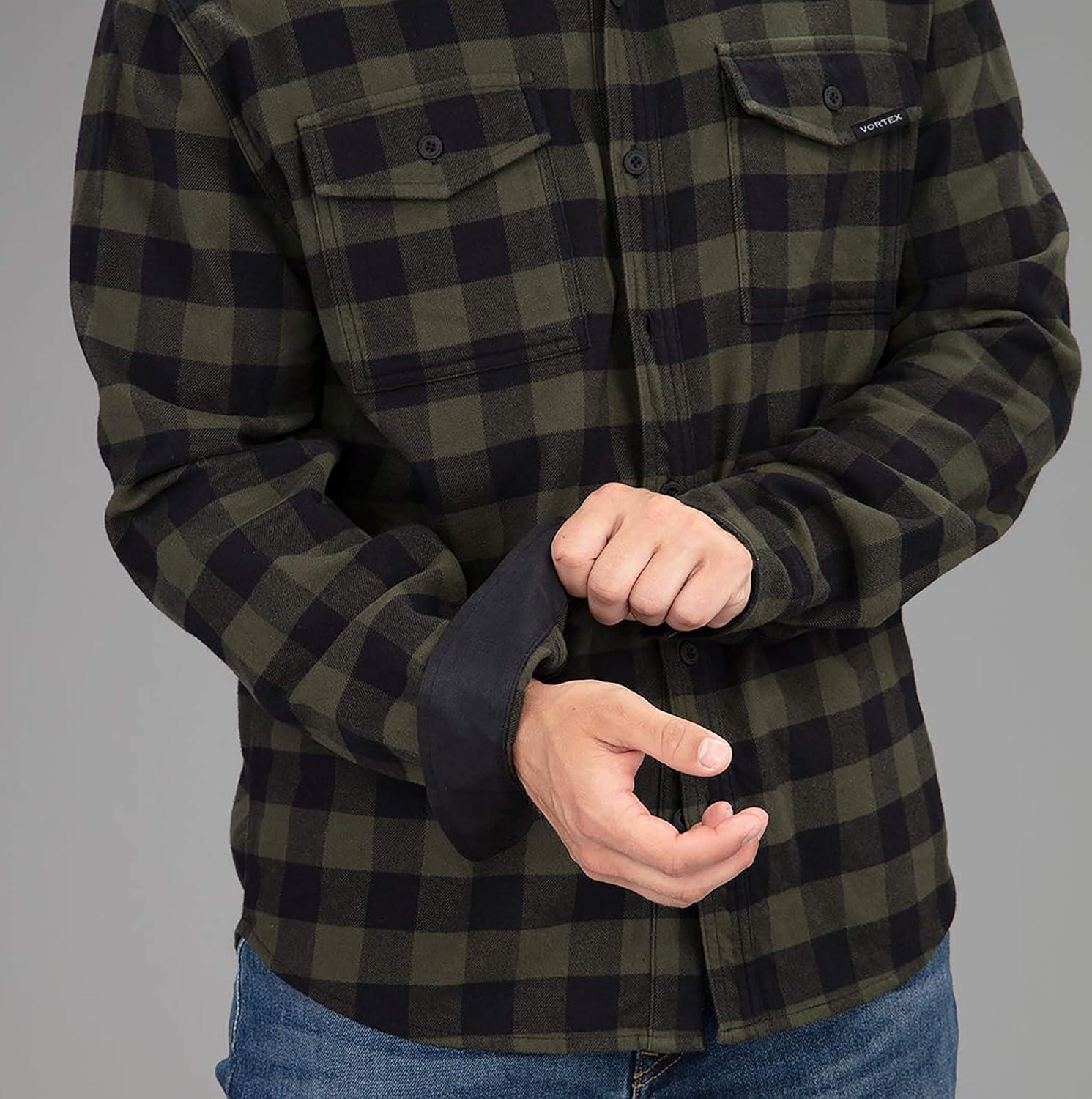 image:imageVortex Mens Timber Rush Flannel Shirts Mechanical Stretch Moisture Wicking Underarm GussetForest