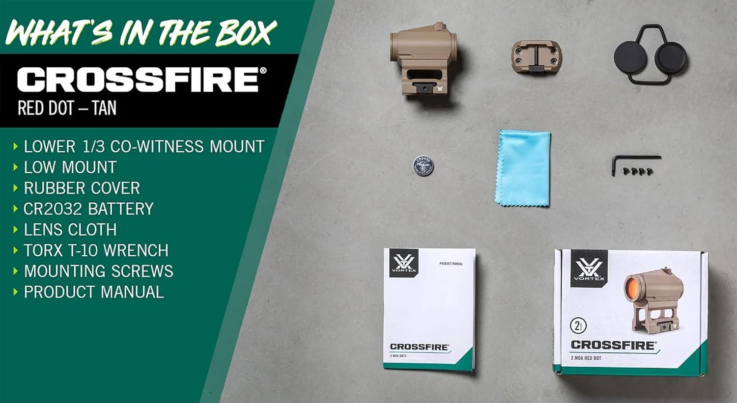 image:imageVortex Optics Crossfire Gen II Red Dot SightsTan