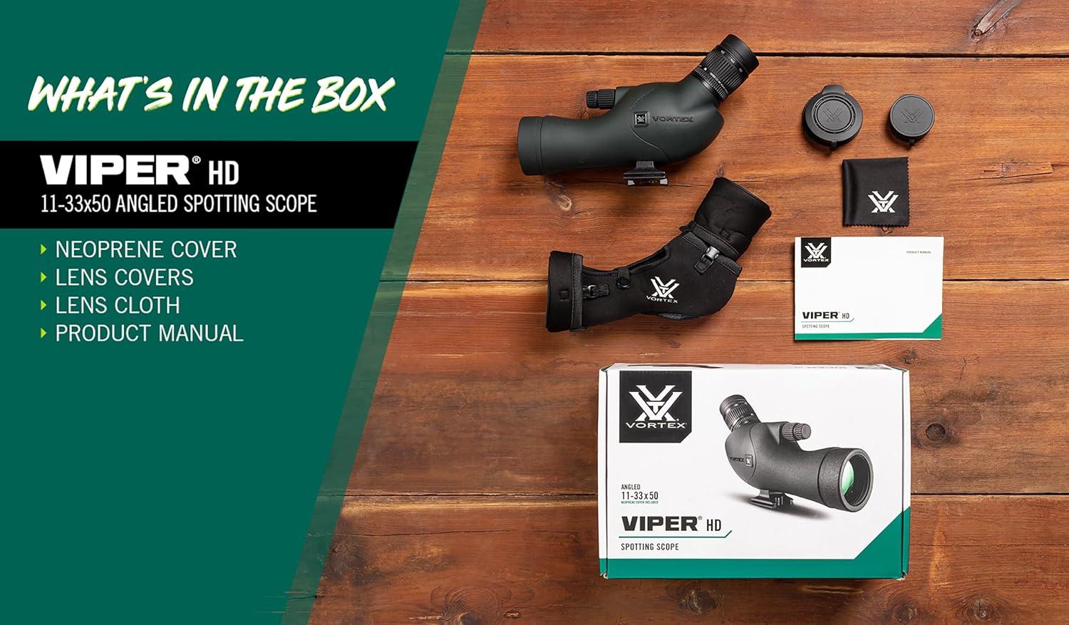 image:imageVortex Optics Viper HD Spotting Scopes1133x50 Angled