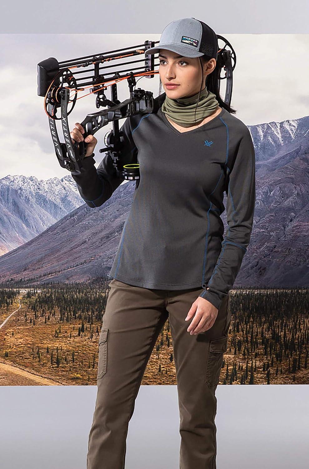 image:imageVortex Womens Weekend Rucker MoistureWicking UPFProtective HighPerformance Long Sleeve ShirtCharcoal