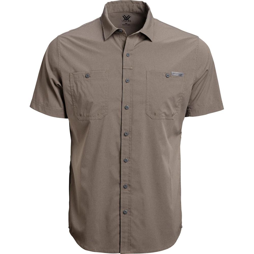 image:imageVortex Mens Alpine Cove Short Sleeve Shirts  UPF Sun Protection Moisture Wicking Quick Dry Temperature Regulating FabricMorel
