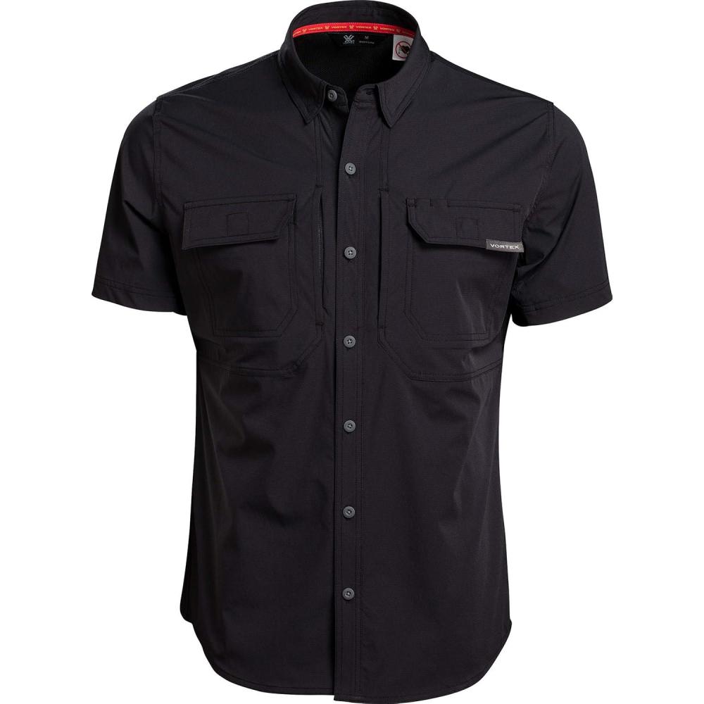 image:imageVortex Mens Callsign Short Sleeve Shirts UPF Sun Protection Moisture Wicking Stretch FabricBlack