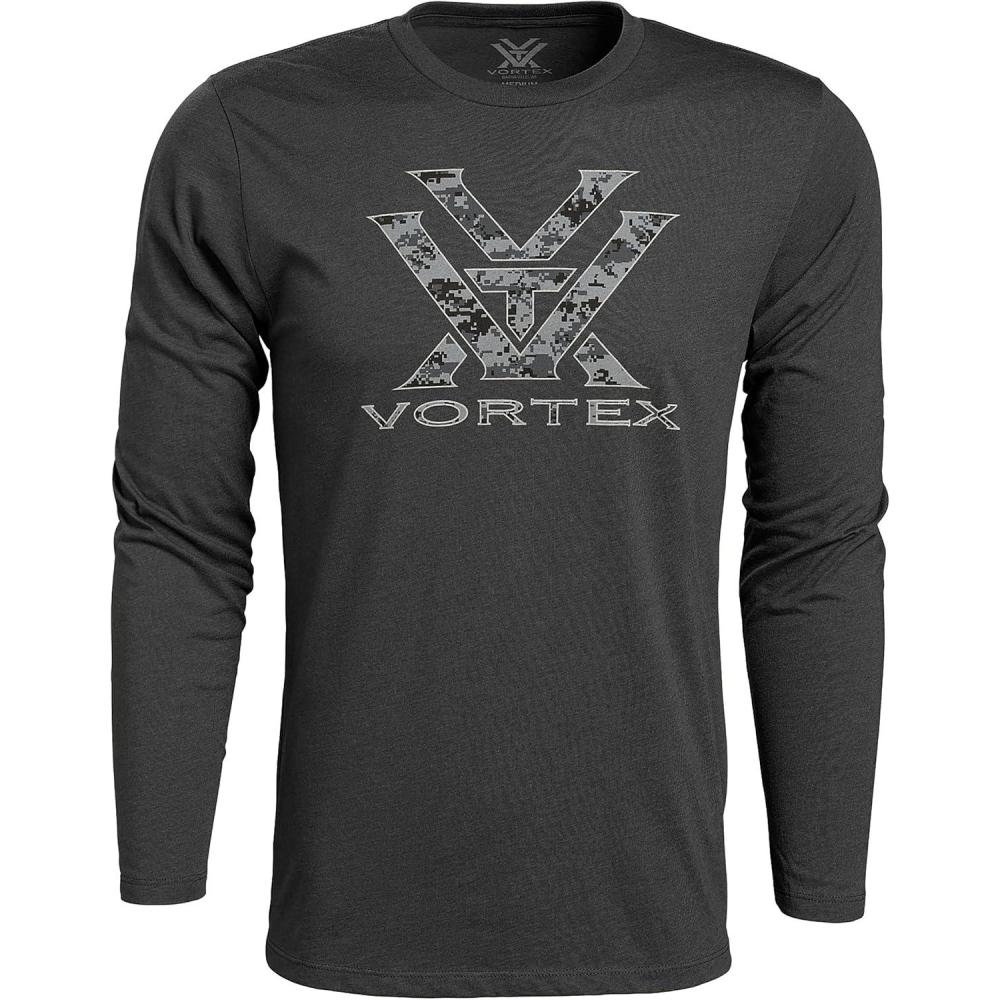 image:imageVortex Mens Core Logo Long Sleeve TShirtsCharcoal Camo Heather