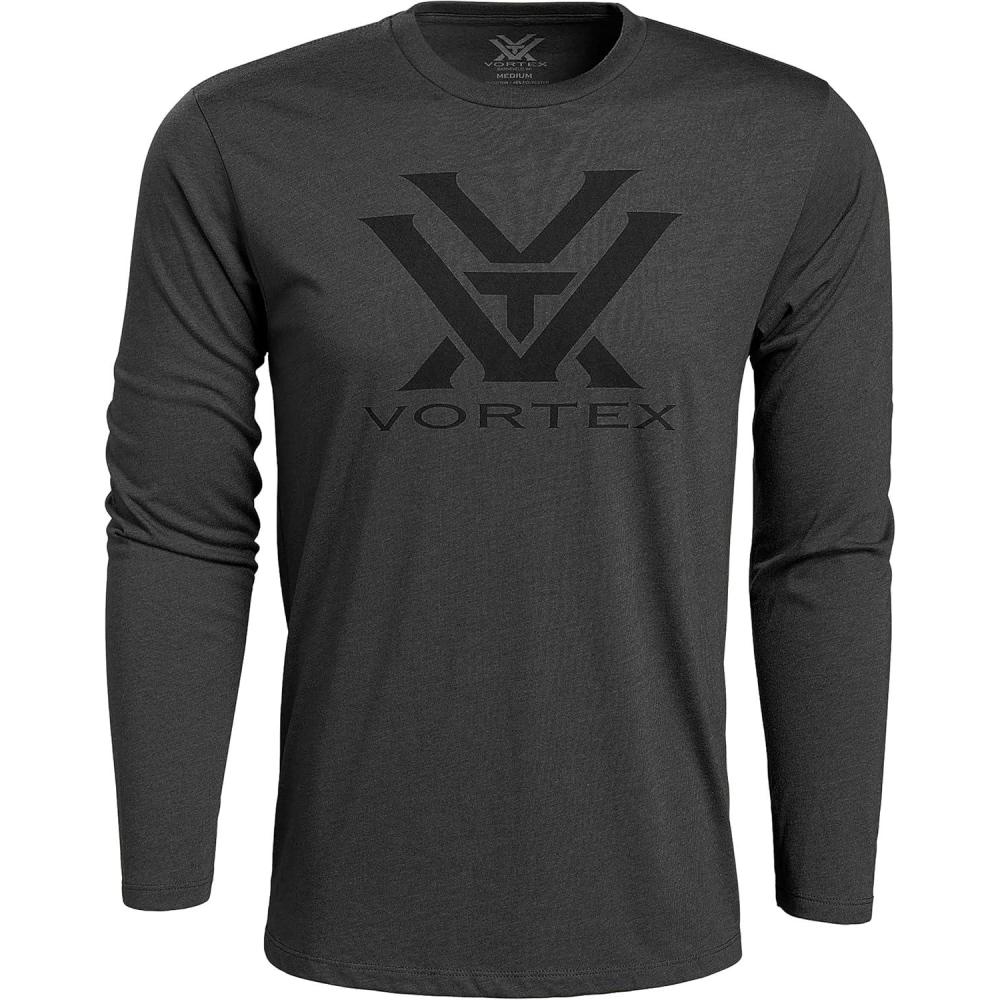 image:imageVortex Mens Core Logo Long Sleeve TShirtsCharcoal Heather