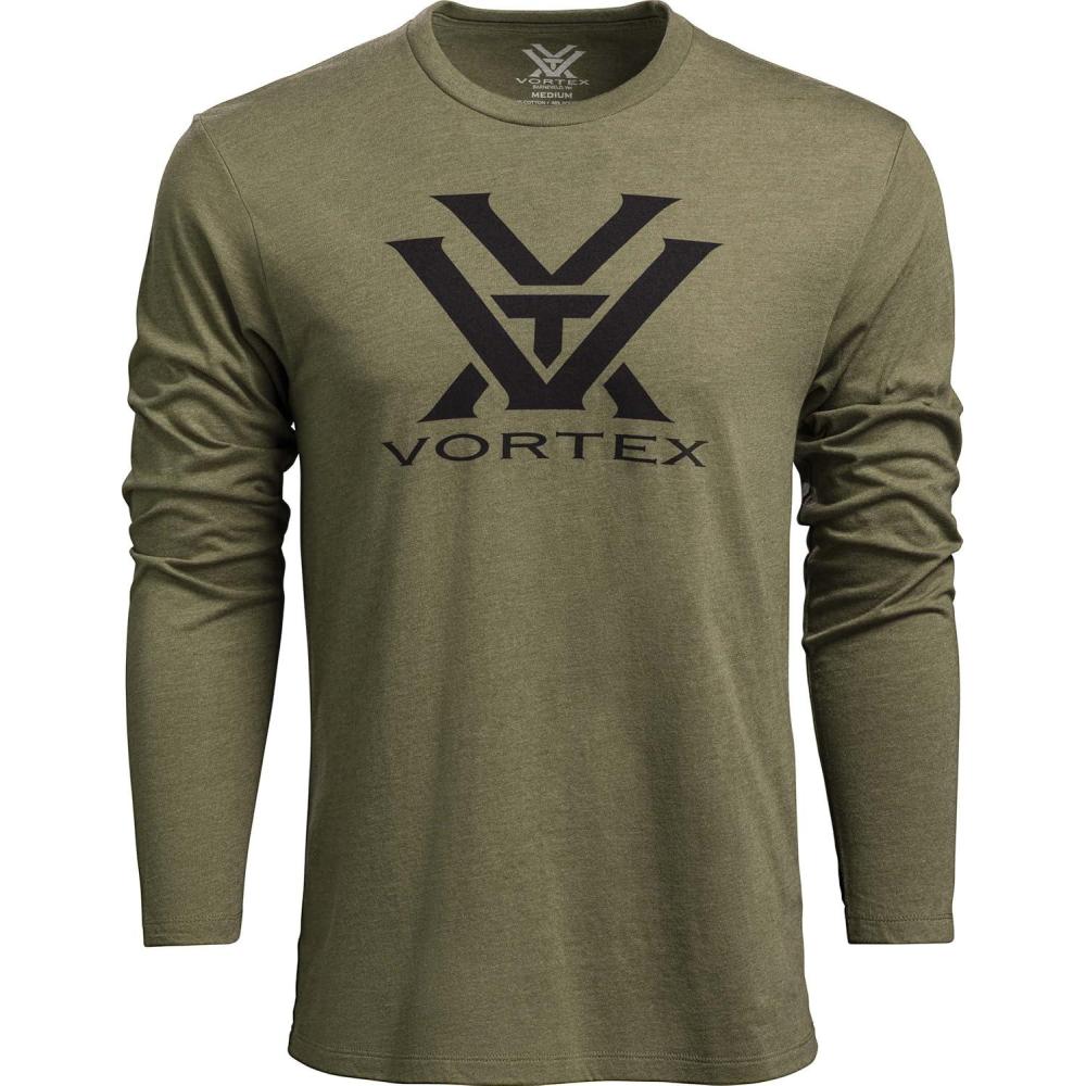 image:imageVortex Mens Core Logo Long Sleeve TShirtsMilitary Heather