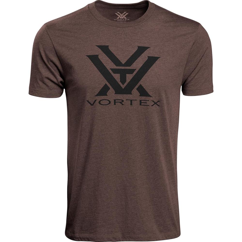image:imageVortex Mens Core Logo Short Sleeve TShirtsBrown Heather
