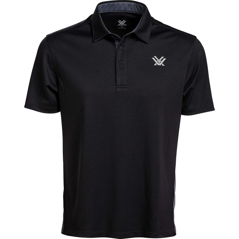 image:imageVortex Mens Escape Velocity Polo Shirts Moisture Wicking UPF Protection Quick Dry Stain Release Coolmax FabricBlack