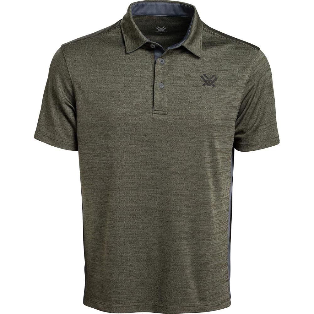 image:imageVortex Mens Escape Velocity Polo Shirts Moisture Wicking UPF Protection Quick Dry Stain Release Coolmax FabricForest Night