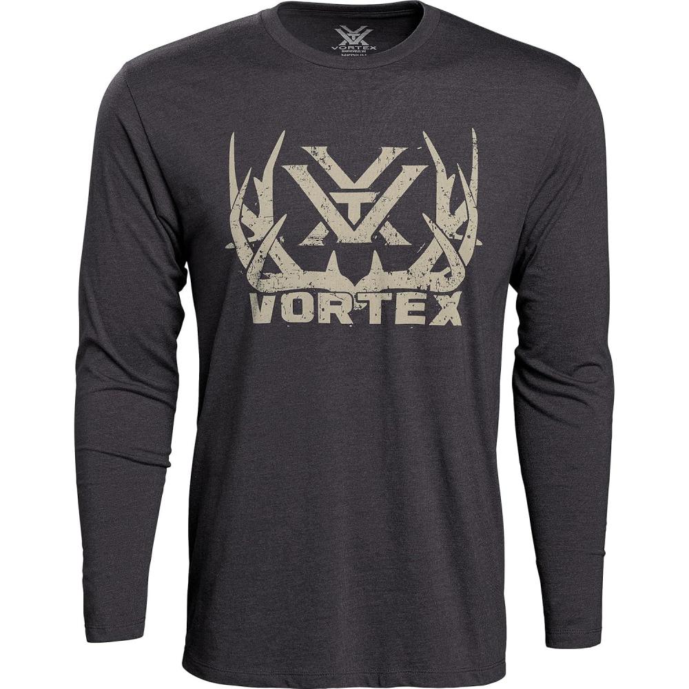 image:imageVortex Mens FullTine Long Sleeve TShirtsCharcoal Heather