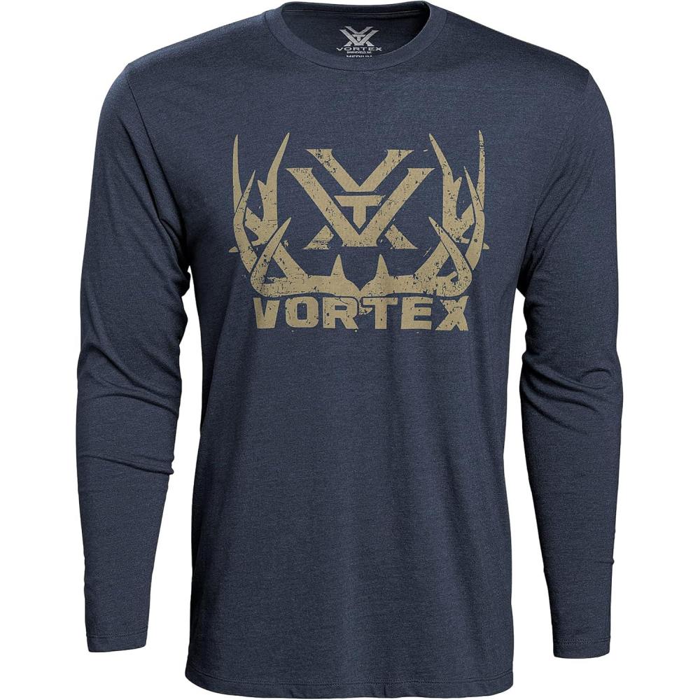 image:imageVortex Mens FullTine Long Sleeve TShirtsNavy Heather
