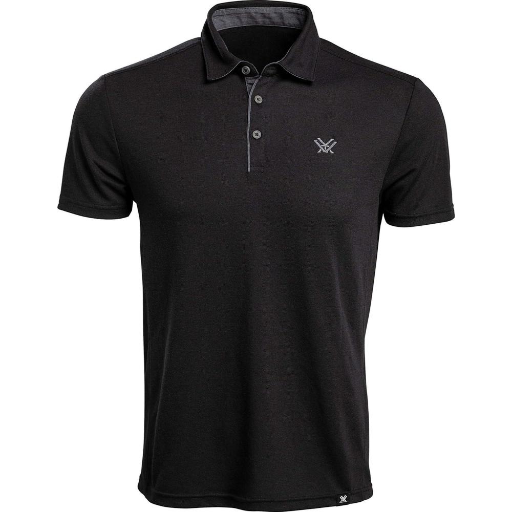 image:imageVortex Mens Punch in Polo Shirts UPF 15 Protection Moisture Wicking Armpit GussetsBlack Heather