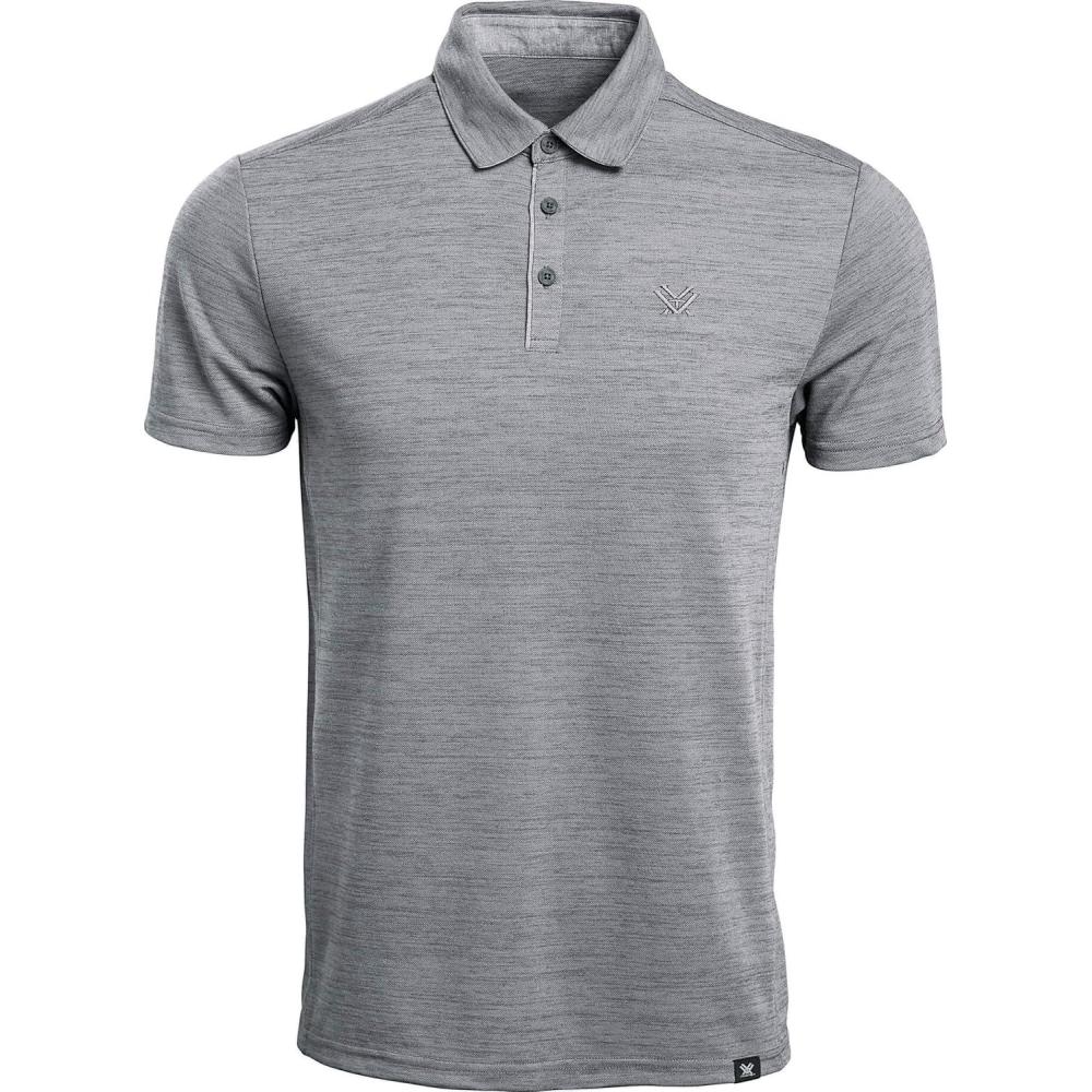 image:imageVortex Mens Punch in Polo Shirts UPF 15 Protection Moisture Wicking Armpit GussetsGrey Heather