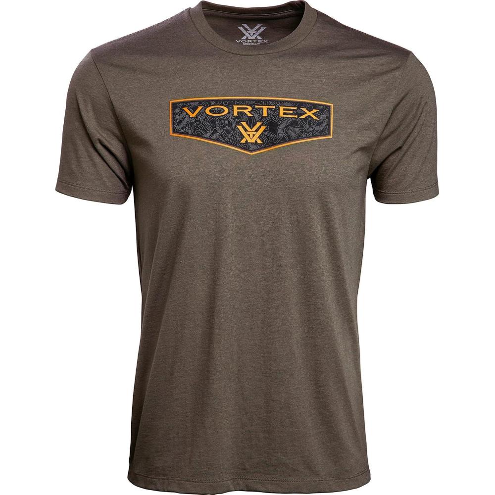 image:imageVortex Mens Shield Short Sleeve TShirtsBrown Heather
