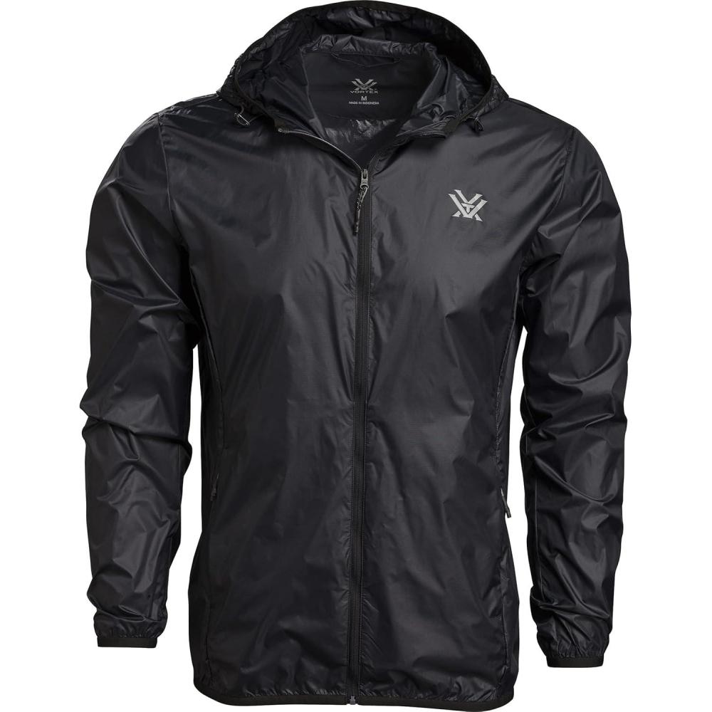 image:imageVortex Mens Storm Silencer Pro Rain Breaker Jackets DWR Treated Packs Into Own PocketBlack