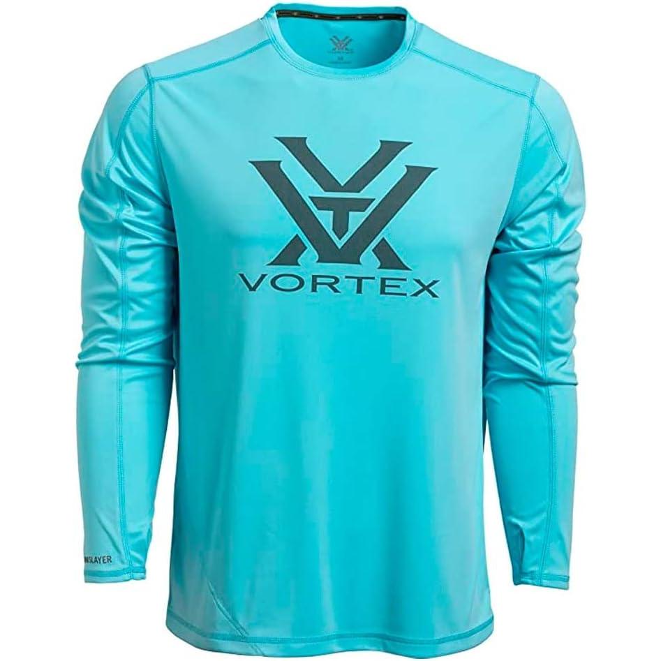 image:imageVortex Mens Sun Slayer Long Sleeve Shirts UPF 50 Sun Protection Moisture Wicking Stretch FabricFlats Blue