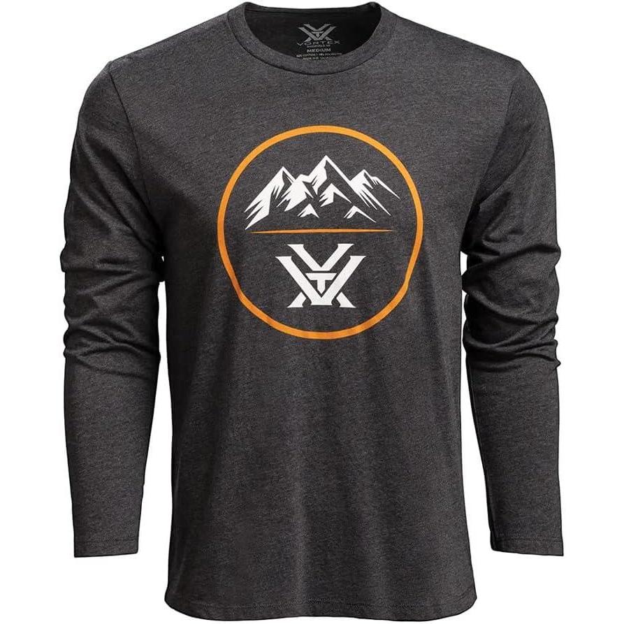 image:imageVortex Mens Three Peaks Long Sleeve TShirtsCharcoal Heather