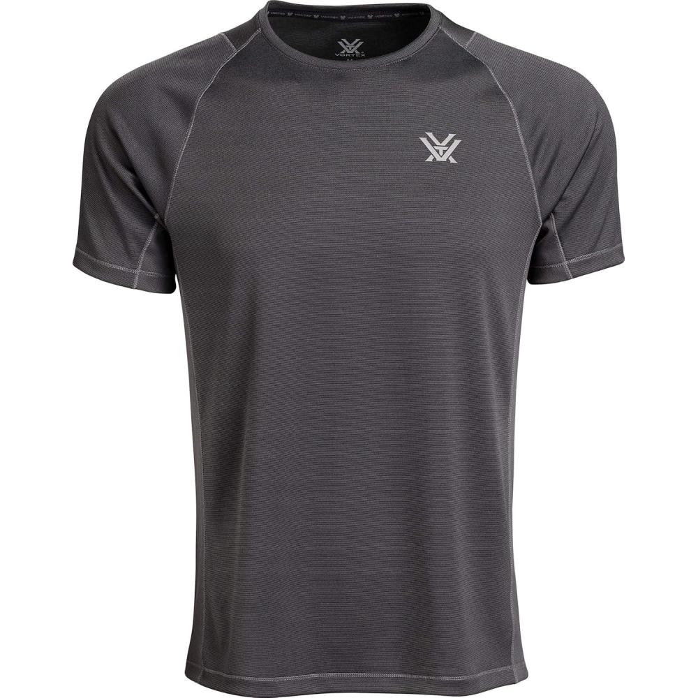 image:imageVortex Mens Weekend Rucker Short Sleeve Shirts Moisture Wicking UPF Sun Protection Stain Release TechnologyCharcoal