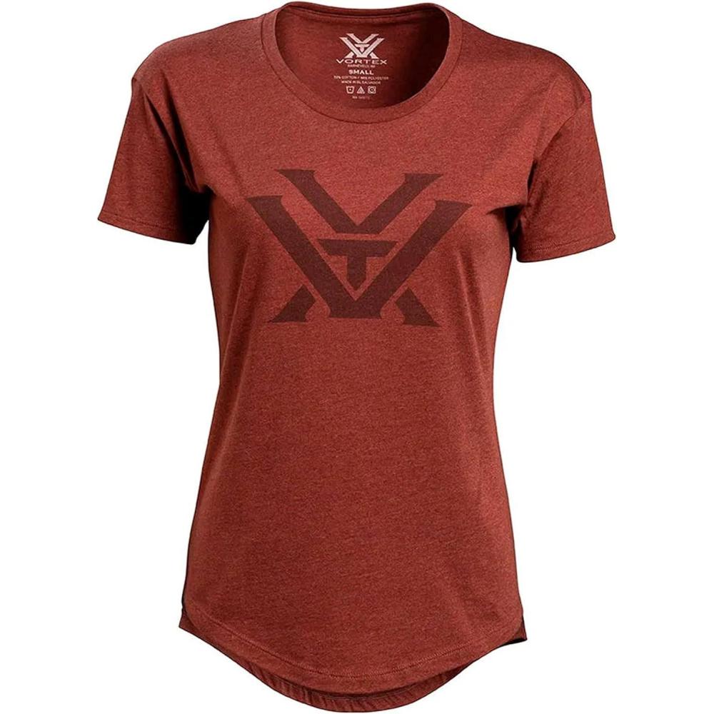 image:imageVortex Womens Core Logo Short Sleeve ShirtsRust Heather