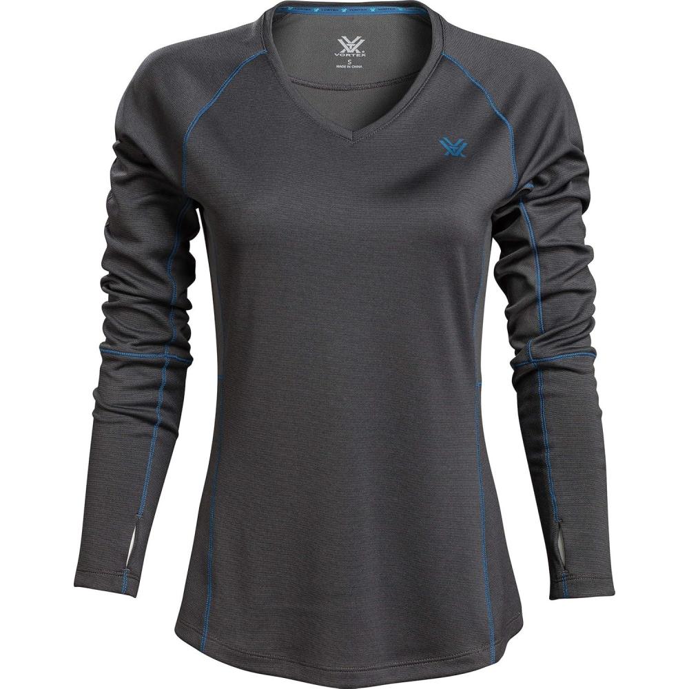 image:imageVortex Womens Weekend Rucker MoistureWicking UPFProtective HighPerformance Long Sleeve ShirtCharcoal