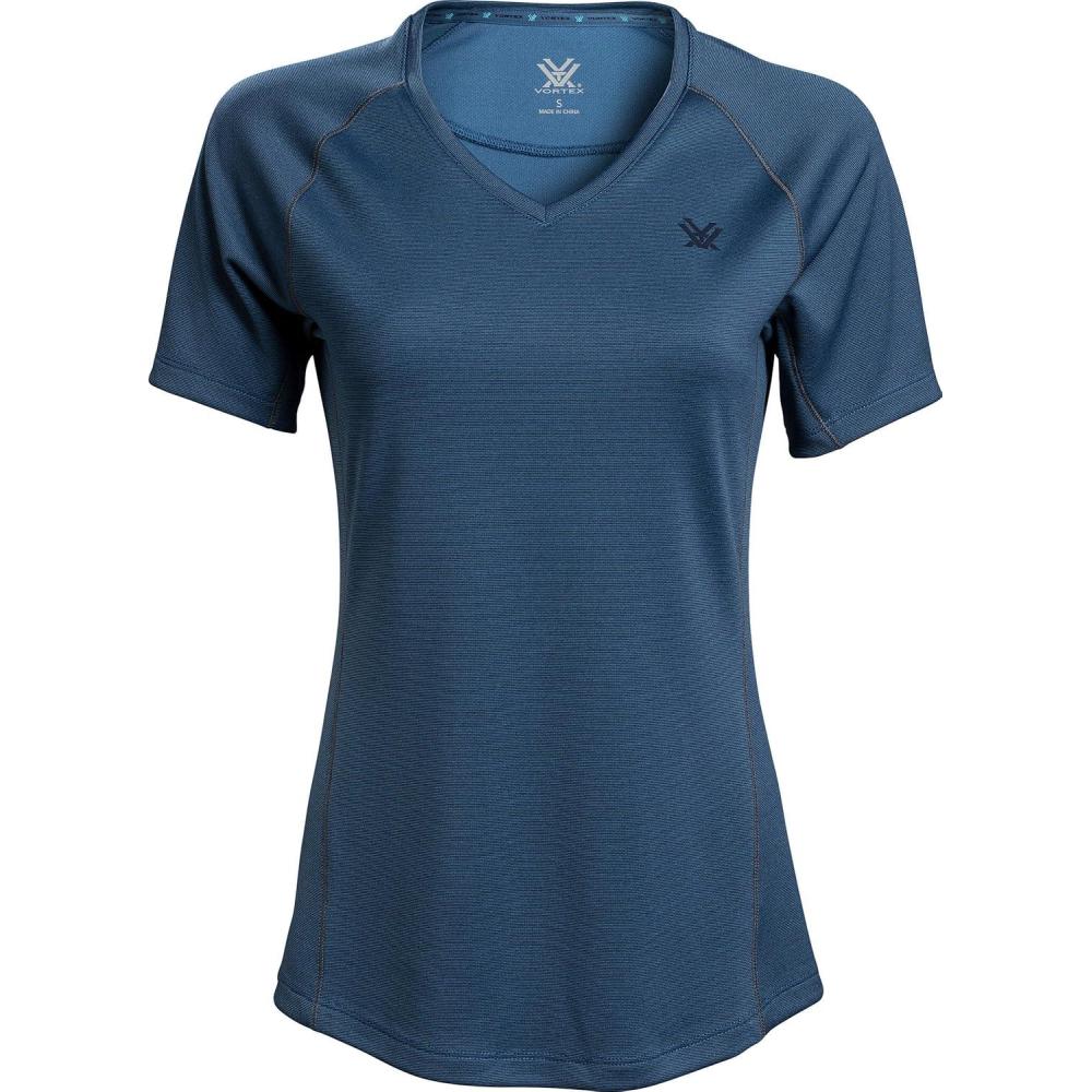 image:imageVortex Womens Weekend Rucker MoistureWicking UPFProtective HighPerformance Short Sleeve TShirtDark Blue