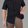 Vortex Men’s Callsign Short Sleeve Shirts – UPF Sun Protection, Moisture Wicking, Stretch Fabric(Black)