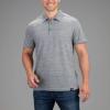 Vortex Men’s Punch in Polo Shirts – UPF 15 Protection, Moisture Wicking, Armpit Gussets(Grey Heather)