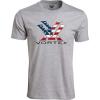 Vortex Mens Stars and Stripes Short Sleeve Shirt(Grey Heather)