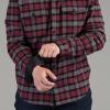 Vortex Men’s Timber Rush Flannel Shirts – Mechanical Stretch, Moisture Wicking, Underarm Gusset(Burgundy)