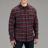Vortex Men’s Timber Rush Flannel Shirts – Mechanical Stretch, Moisture Wicking, Underarm Gusset(Burgundy)