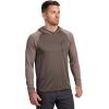 Vortex Men’s Weekend Rucker Hooded Long Sleeve Shirts – Moisture Wicking, UPF Sun Protection, Stain Release Technology(Peat)