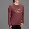 Vortex Womens Active Casual Cotton Breathable Alpine Line Long Sleeve T-Shirt(Burgundy Heather)
