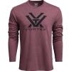 Vortex Men’s Core Logo Long Sleeve T-Shirts(Burgundy Heather)
