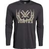 Vortex Men’s Full-Tine Long Sleeve T-Shirts(Charcoal Heather)