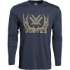 Vortex Men’s Full-Tine Long Sleeve T-Shirts(Navy Heather)