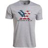Vortex Mens Stars and Stripes Short Sleeve Shirt(Grey Heather)