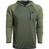 Vortex Men’s Weekend Rucker Hooded Long Sleeve Shirts – Moisture Wicking, UPF Sun Protection, Stain Release Technology(Green)