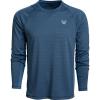 Vortex Men’s Weekend Rucker Long Sleeve Shirts – Moisture Wicking, UPF Sun Protection, Stain Release Technology(Dark Blue)
