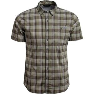 Vortex Men’s Coolmax Fast Twitch Button-Down Short Sleeve Shirts – Moisture Wicking, Stretch, UPF Protection, Wrinkle Free(Lichen)