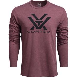 Vortex Men’s Core Logo Long Sleeve T-Shirts(Burgundy Heather)
